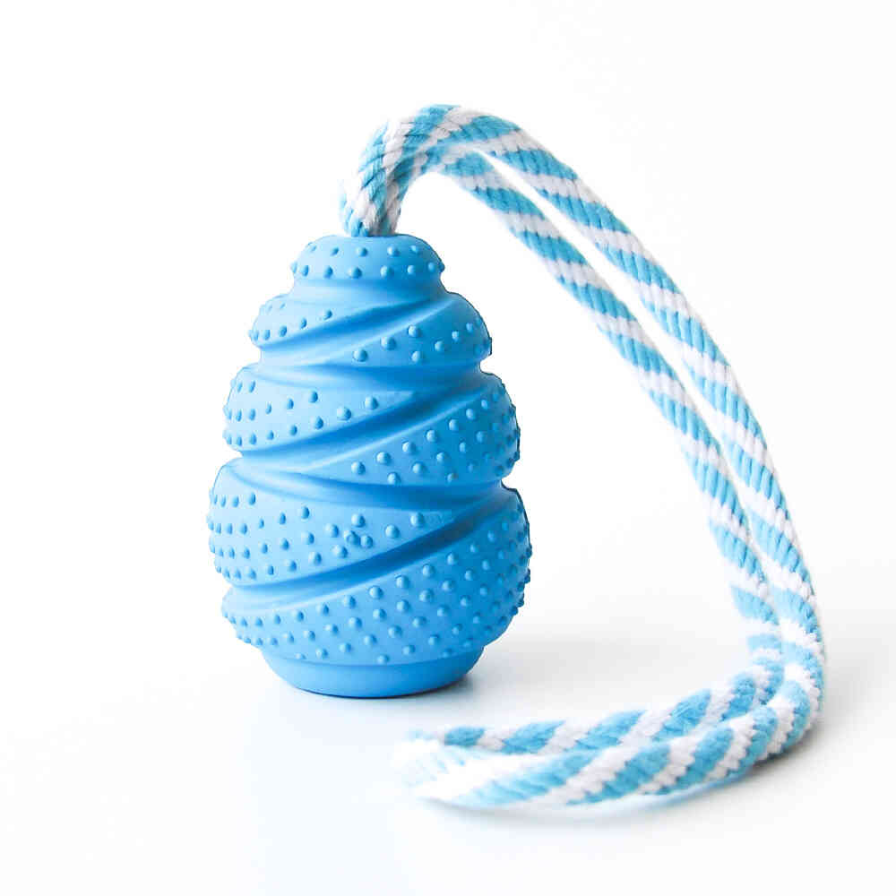 Wiggles Treat Cone Dog Toy L Blue