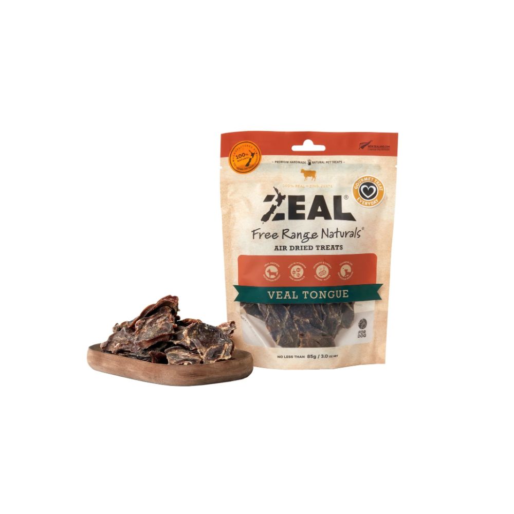 Zeal Free Range Naturals Veal Tongue Grain-Free Air-Dried Dog Treats 85g