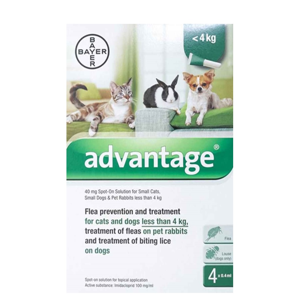 Advantage for Cats, Kittens and Rabbits up to 8.8lbs (4kg), Orange